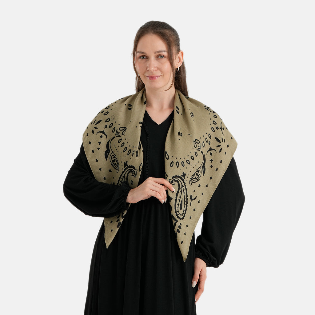 Printed Scarf (Size - One Size) - Green_8683780