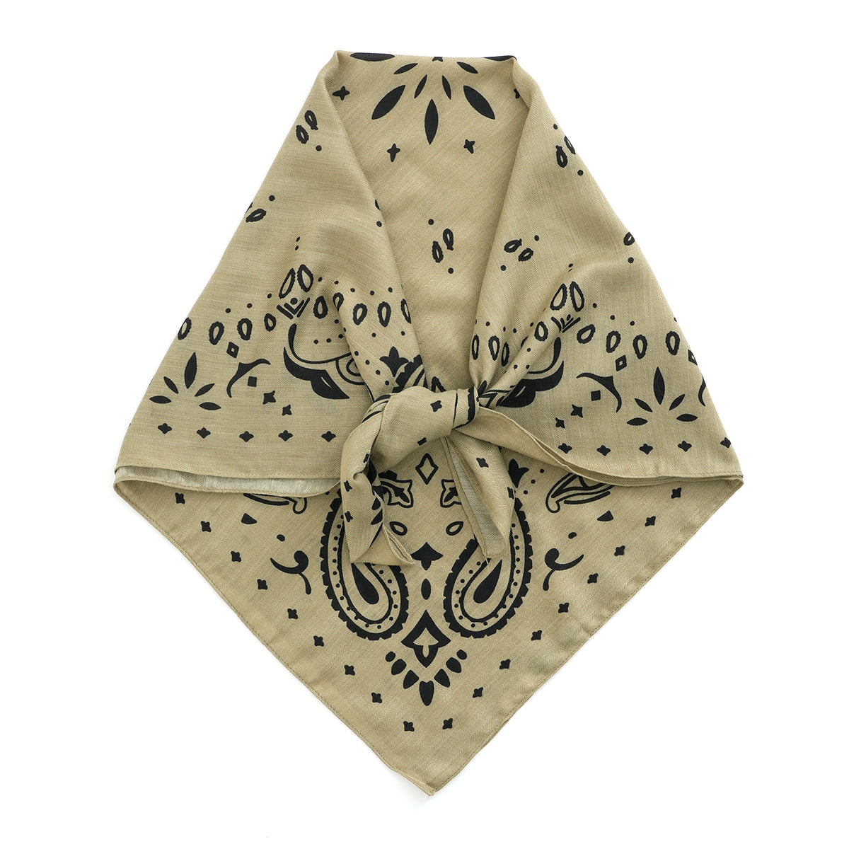 La Marey Printed Square Scarf (88 x 88 cm) - Khaki V32622082 5