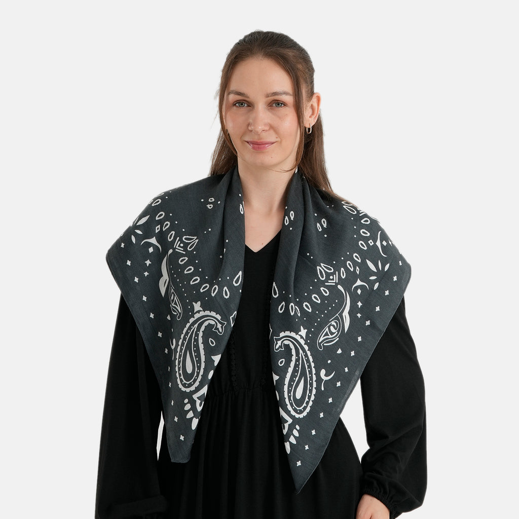 Printed Scarf (Size - One Size) - Navy Blue_8683782