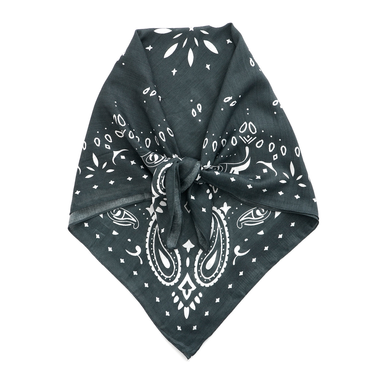 La Marey Printed Square Scarf (88 x 88 cm) - Dark Grey V32617886 5