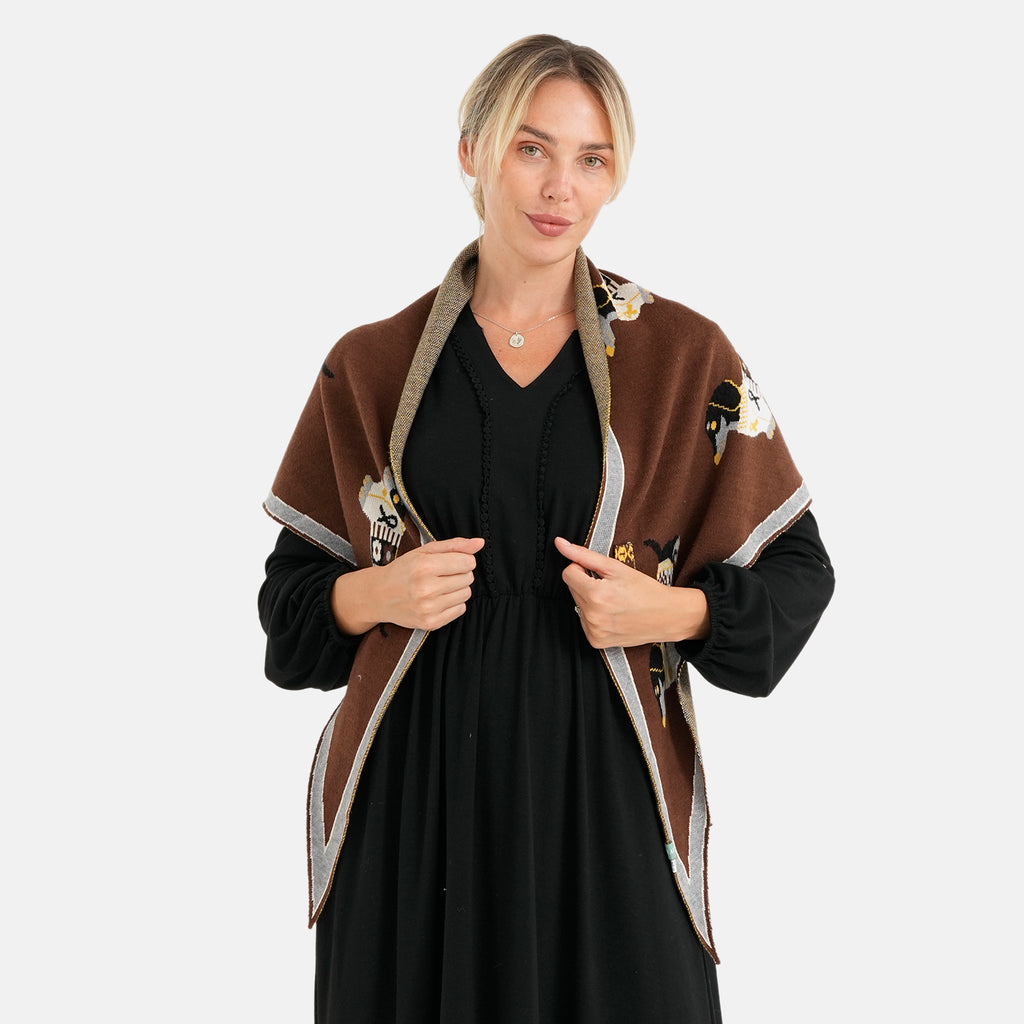 Printed Scarf (Size - One Size) - Coffee_8683835