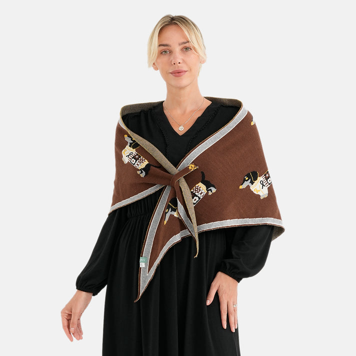 Elegant 100% Viscose Striped Soft Scarf (174 x 68.5cm) - Coffee &amp; White 8683835 2