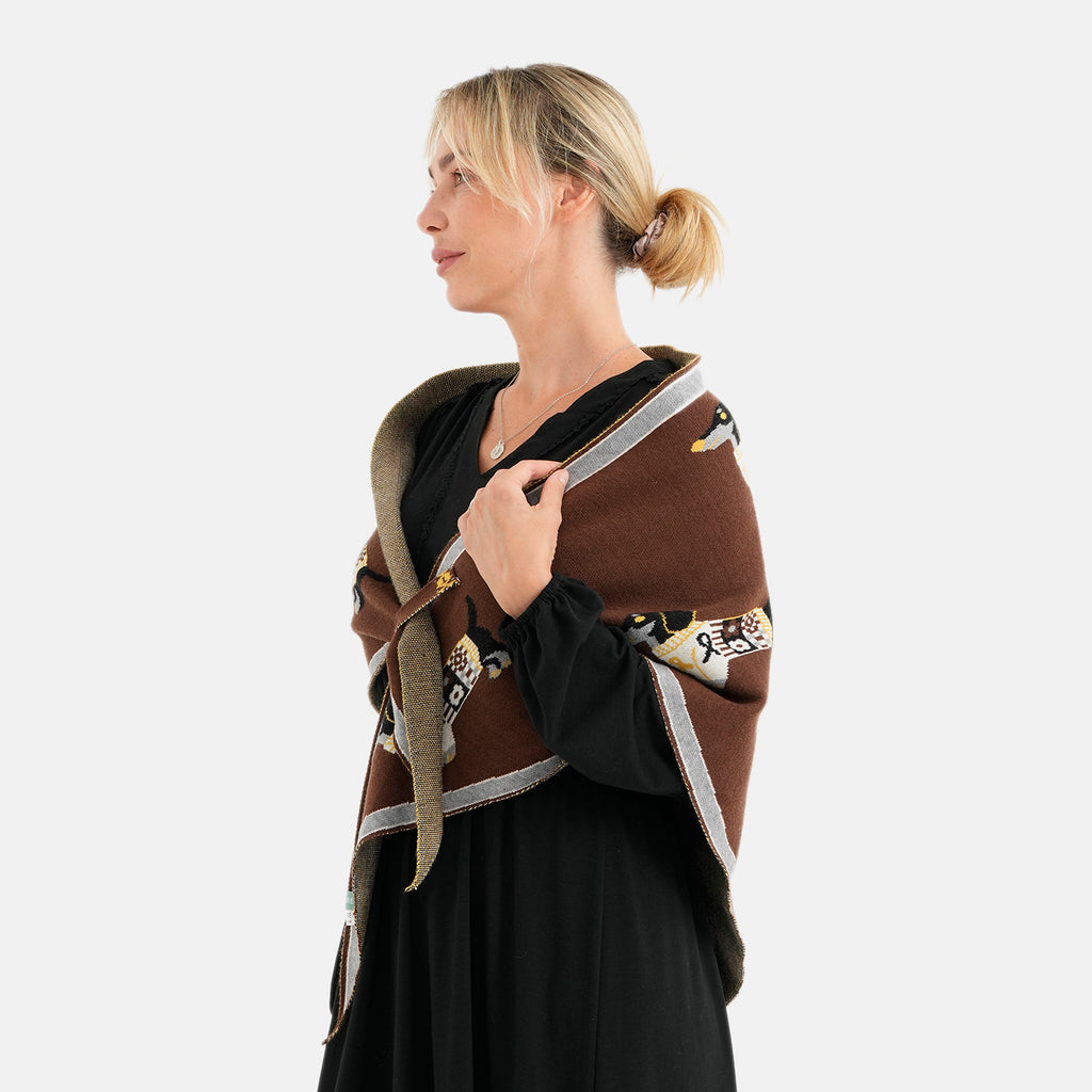 Printed Scarf (Size - One Size) - Coffee_8683835_3