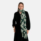 La Marey Printed Scarf (Size - One Size) - Military Green_8683956_2