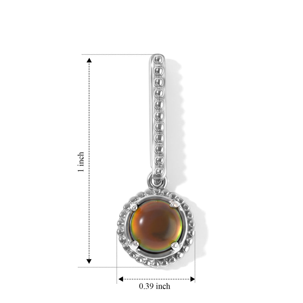 D'Joy - Ammolite Dangling Earring with Push Post in Rhodium Overlay Sterling Silver 1.70 Ct._8684000_3