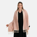La Marey Viscose Blend Womens Printed Scarf with Fringed Border (180 x 65cm) - Pink_8684010