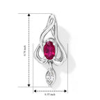 D'Joy - African Ruby & Moissanite Earring with Push Post in Platinum Overlay Sterling Silver_8684103_4