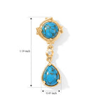 EverTrue Blue Turquoise, White Zircon Fancy Earring Pure Yellow Brass  6.134  Ct._8684115_4