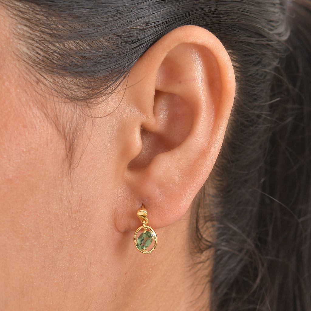 D'Joy Natural Green Apatite Dangling Earring in 18K YG PlatingSterling Silver  0.890  Ct._8684598_1