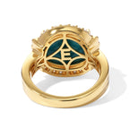 EverTrue Blue Turquoise, White Zircon Main Stone With Side Stone Ring Pure Yellow Brass  5.746  Ct._8685096_4