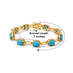 EverTrue - Blue Turquoise Bracelet (Size - 7) in Yellow Gold Tone 12.90 Ct._8685376_4