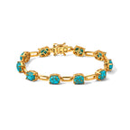 EverTrue - Blue Turquoise Bracelet (Size - 8) in Yellow Gold Tone 14.34 Ct._8685378