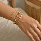 EverTrue - Blue Turquoise Bracelet (Size - 8) in Yellow Gold Tone 14.34 Ct._8685378_2