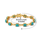 EverTrue - Blue Turquoise Bracelet (Size - 8) in Yellow Gold Tone 14.34 Ct._8685378_4