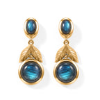EverTrue - Labradorite Dangling Earring with Push Post in Yellow Gold Tone 5.60 Ct._8685389