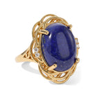 EverTrue - Lapis Lazuli & White Zircon Ring in Yellow Gold Tone 11.10 Ct._8685391
