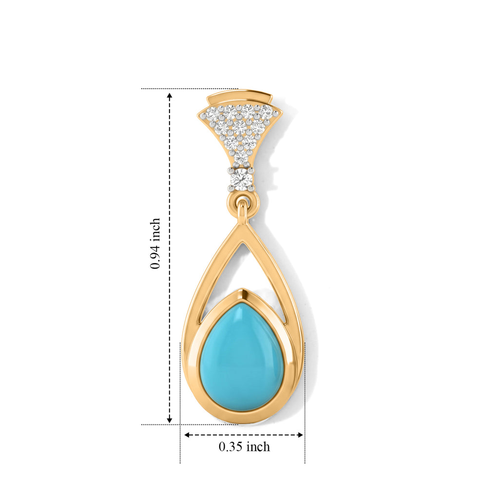 D'Joy Blue Turquoise, White Zircon Dangling Earring Sterling Silver  2.328  Ct._8685436_4