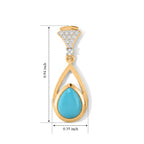 D'Joy Blue Turquoise, White Zircon Dangling Earring Sterling Silver  2.328  Ct._8685436_4