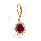 Luxuriant - African Ruby (6.00 Cts) & Lab Grown Diamond (1.00 Cts) Earring with Lever Back in 18K Vermeil Yellow Gold Plated Sterling Silver 7.00 Ct._8685545_4