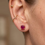 D'Joy - Premium African Ruby Solitaire Stud Earring with Push Back in Yellow Gold Plated Sterling Silver 1.50 Ct._8685548_2