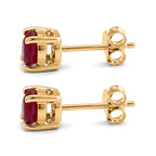 D'Joy - Premium African Ruby Solitaire Stud Earring with Push Back in Yellow Gold Plated Sterling Silver 1.50 Ct._8685548_3
