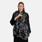 La Marey Printed Scarf (Size - One Size) - Navy Blue_8686252_1