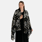 La Marey Printed Scarf (Size - One Size) - Black_8686253