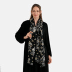 La Marey Printed Scarf (Size - One Size) - Black_8686253_1