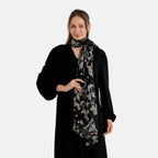 La Marey Printed Scarf (Size - One Size) - Black_8686253_2
