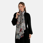 La Marey Printed Scarf (Size - One Size) - Light Grey_8686255_3