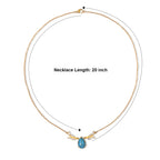 EverTrue Blue Turquoise, White Topaz Fancy Necklace (Size - 20) Pure Yellow Brass  7.888  Ct._8686563_3