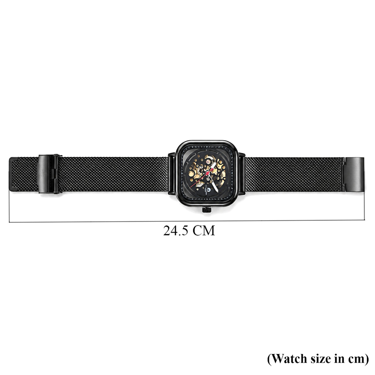 William Hunt Automatic Mechanical Movement 5ATM Watch with Adustable Mesh Strap - Black 8686615 6
