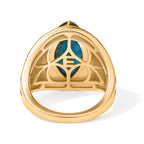 EverTrue Blue Turquoise Solitaire Ring Pure Yellow Brass  3.916  Ct._8686638_4
