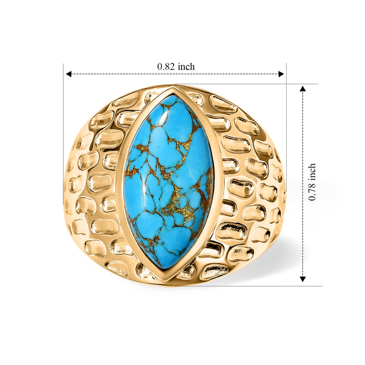 EverTrue - Blue Turquoise Solitaire Ring in Yellow Gold Tone 3.90 Ct. V32576550 6