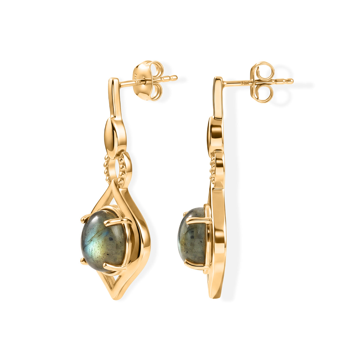 EverTrue - Labradorite Dangling Earring with Push Post  6.30 Ct. 8686657 3