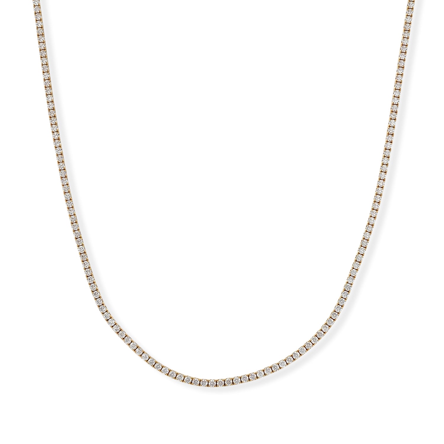 One Time Deal-Moissanite Necklace (Size - 20) in Lobster Clasp in Yellow Gold Sterling Silver 8686775 0