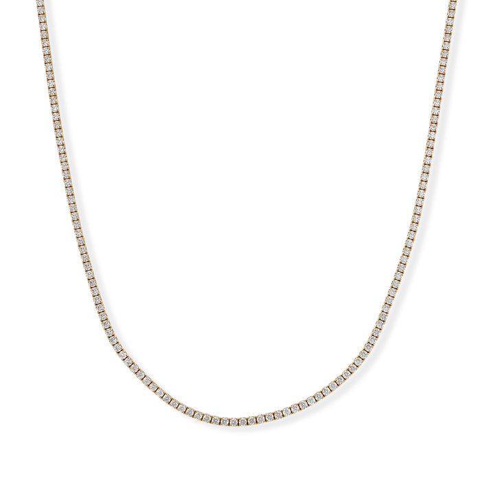 One Time Deal-Moissanite Necklace (Size - 20) in Lobster Clasp in Yellow Gold Sterling Silver 8686775 1