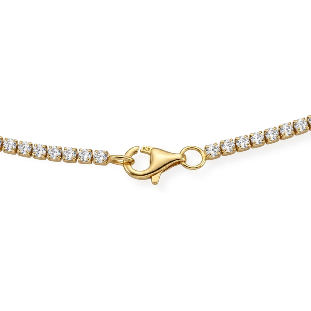 One Time Deal-Moissanite Necklace (Size - 20) in Lobster Clasp in Yellow Gold Sterling Silver_8686775_3