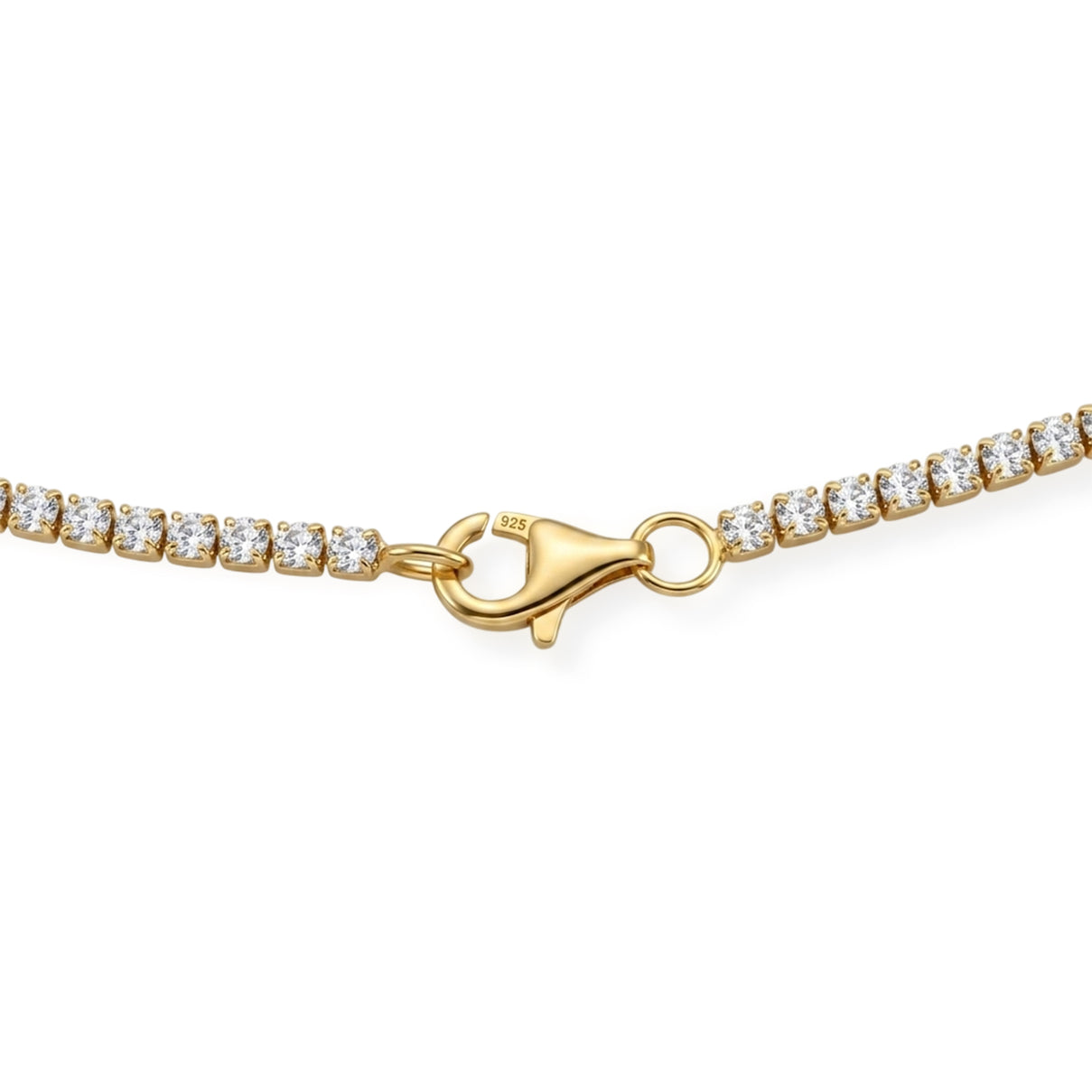 One Time Deal-Moissanite Necklace (Size - 20) in Lobster Clasp in Yellow Gold Sterling Silver 8686775 4
