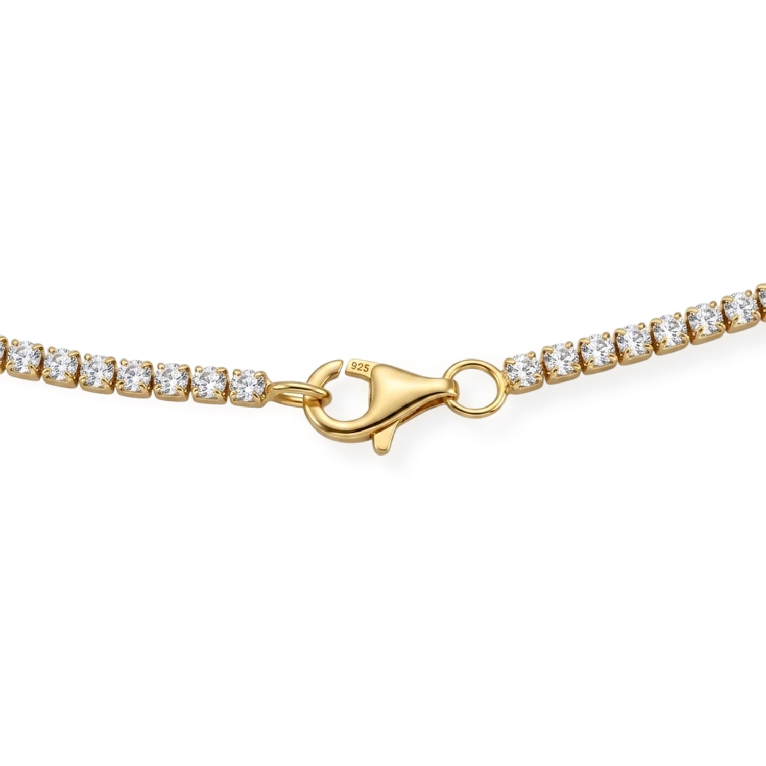 One Time Deal-Moissanite Necklace (Size - 20) in Lobster Clasp in Yellow Gold Sterling Silver 8686775 4