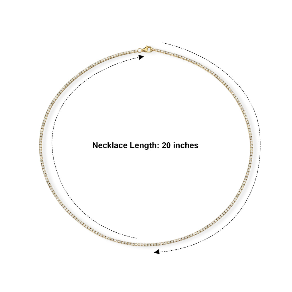 One Time Deal-Moissanite Necklace (Size - 20) in Lobster Clasp in Yellow Gold Sterling Silver_8686775_4