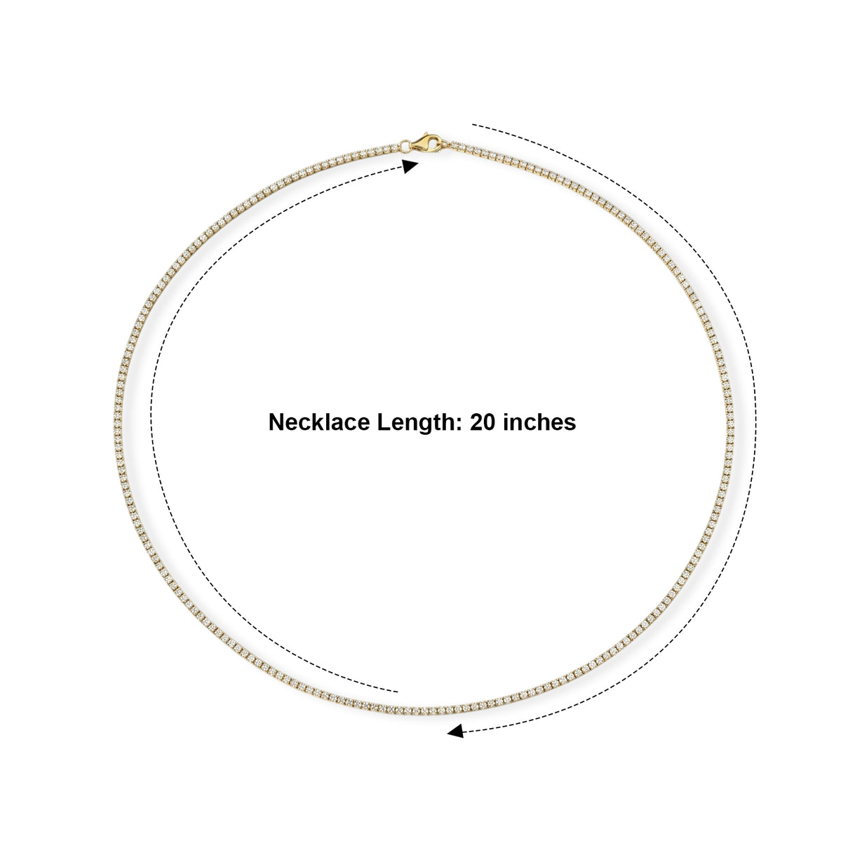 One Time Deal-Moissanite Necklace (Size - 20) in Lobster Clasp in Yellow Gold Sterling Silver 8686775 5