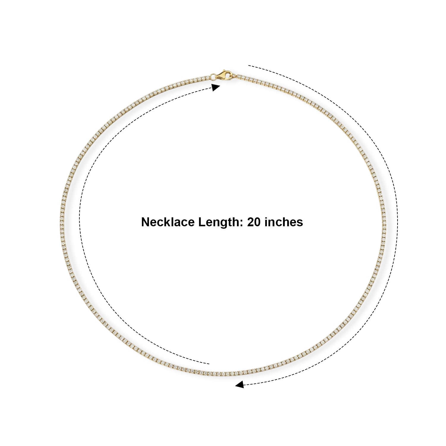 One Time Deal-Moissanite Necklace (Size - 20) in Lobster Clasp in Yellow Gold Sterling Silver 8686775 5