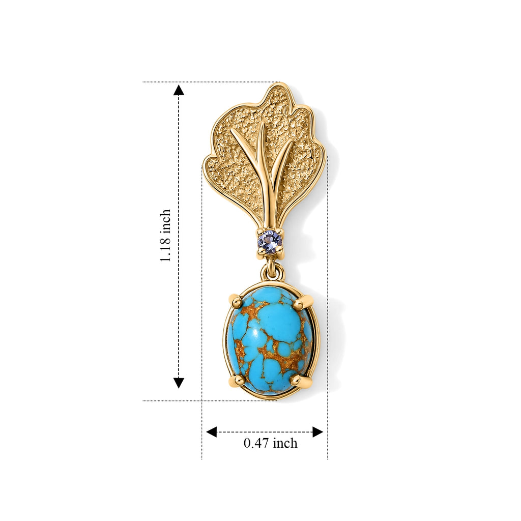 EverTrue Blue Turquoise, Iolite Fancy Earring Pure Yellow Brass  5.328  Ct._8686823_4