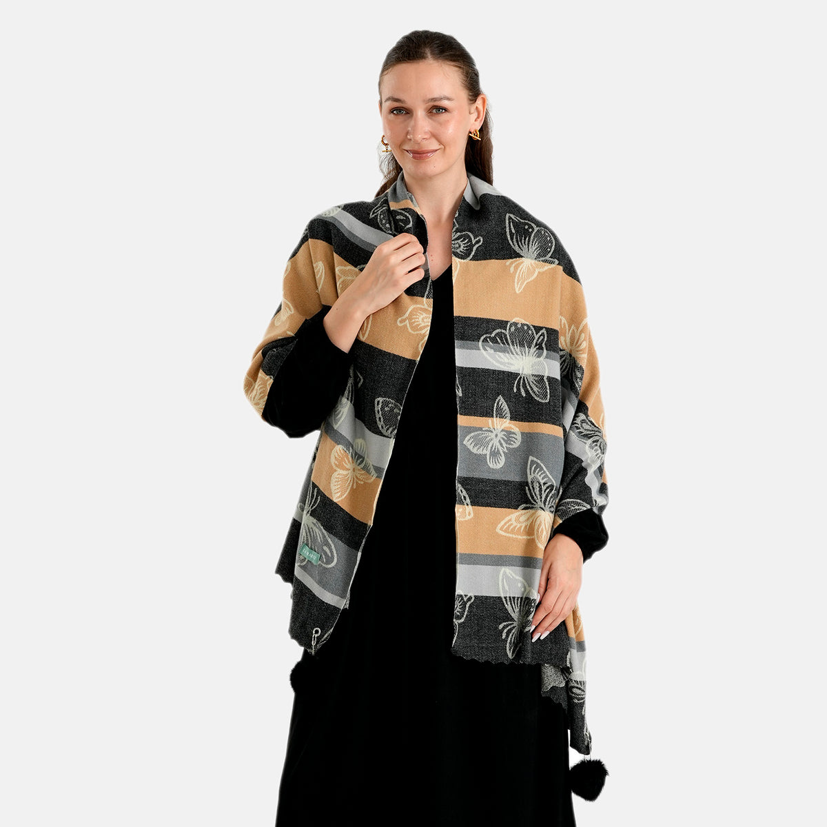 La Marey Signature Printed Scarf (Size - One Size) - Light Grey 8686852 0