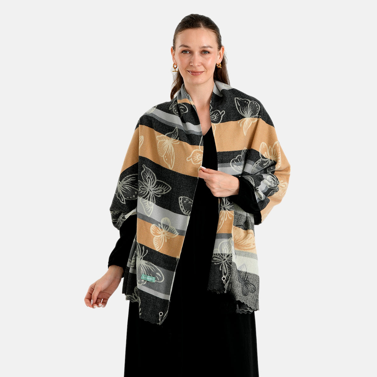 La Marey Signature Printed Scarf (Size - One Size) - Light Grey 8686852 1