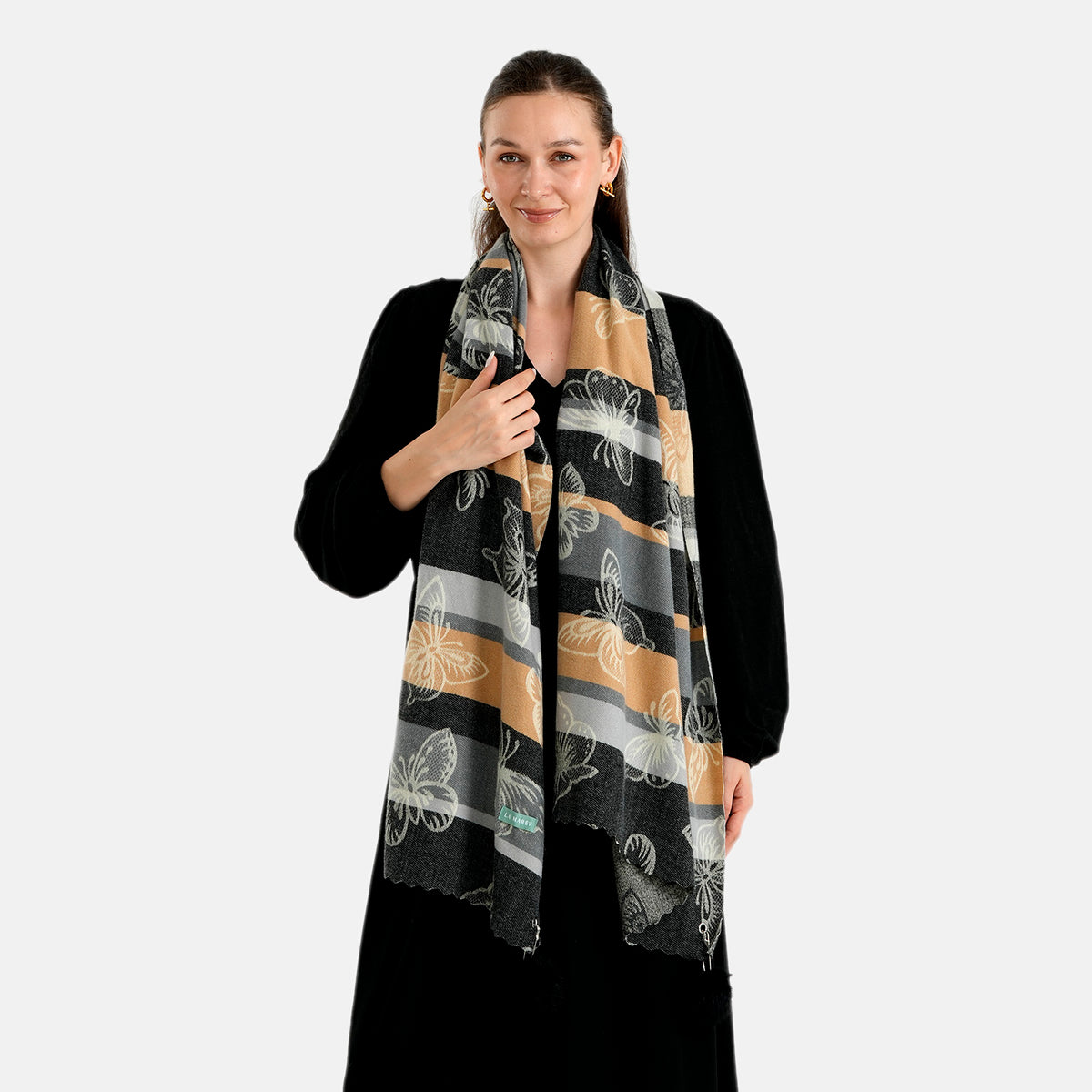 La Marey Signature Printed Scarf (Size - One Size) - Light Grey 8686852 2