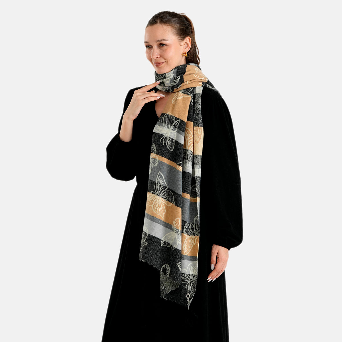 La Marey Signature Printed Scarf (Size - One Size) - Light Grey 8686852 4