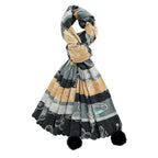 La Marey Signature Printed Scarf (Size - One Size) - Light Grey_8686852_5