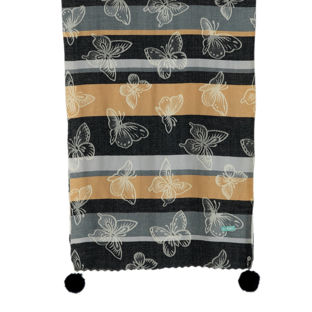 La Marey Signature Printed Scarf (Size - One Size) - Light Grey_8686852_6